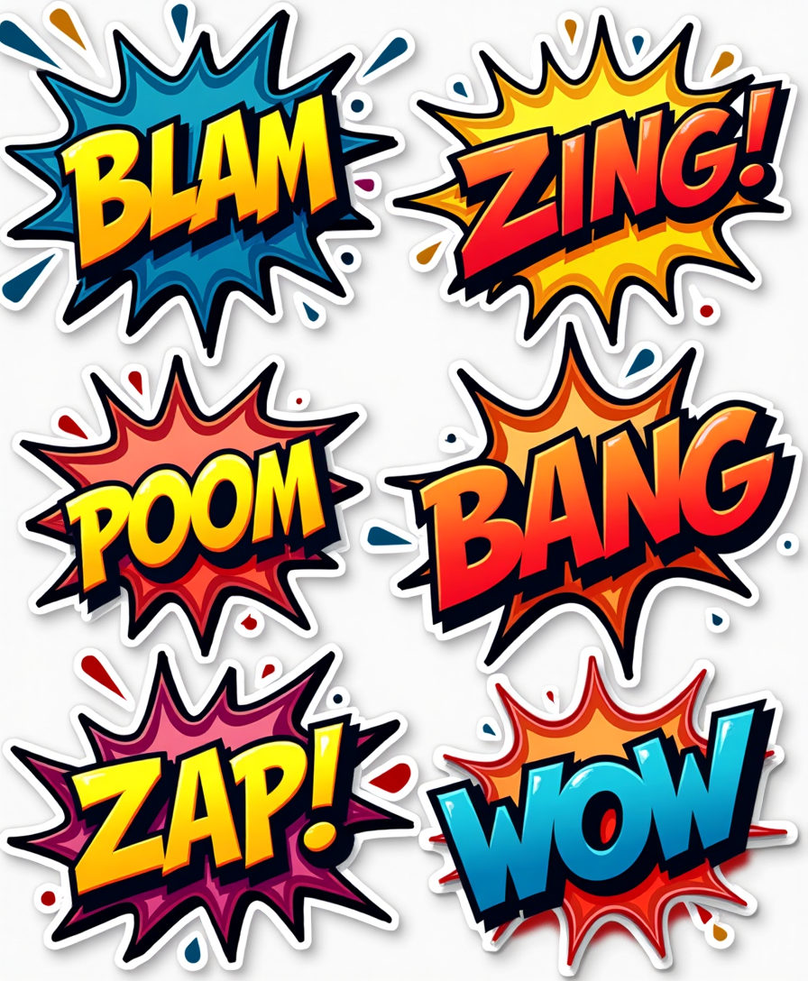 SFX / Comic Words - Sticker Sheet v4